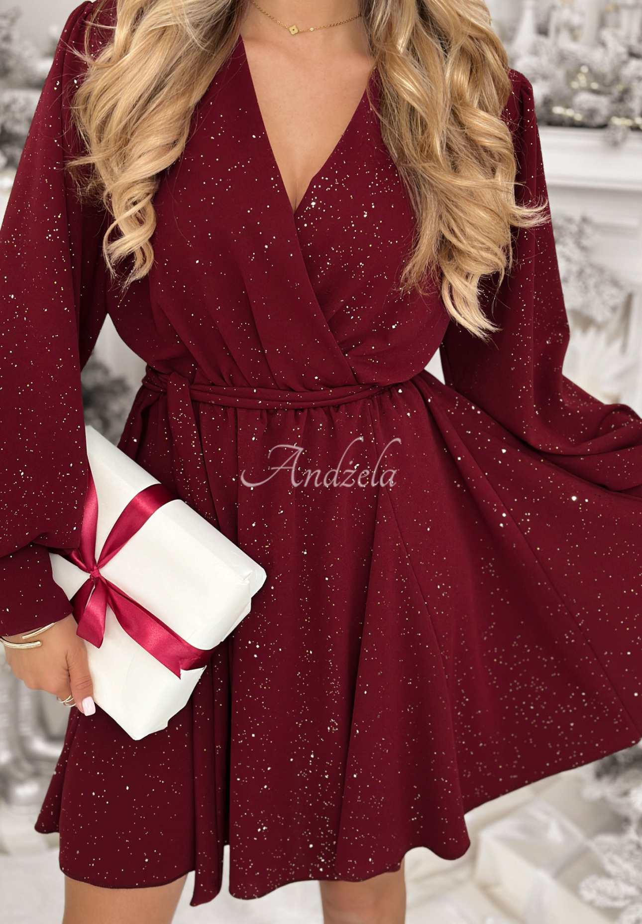 Rochie mini strălucitoare din viscoză Never Yours