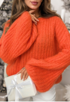 Pulover z szerokimi rękawami Better Than That portocaliu