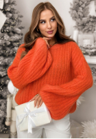 Pulover z szerokimi rękawami Better Than That portocaliu
