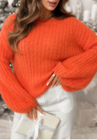 Pulover z szerokimi rękawami Better Than That portocaliu