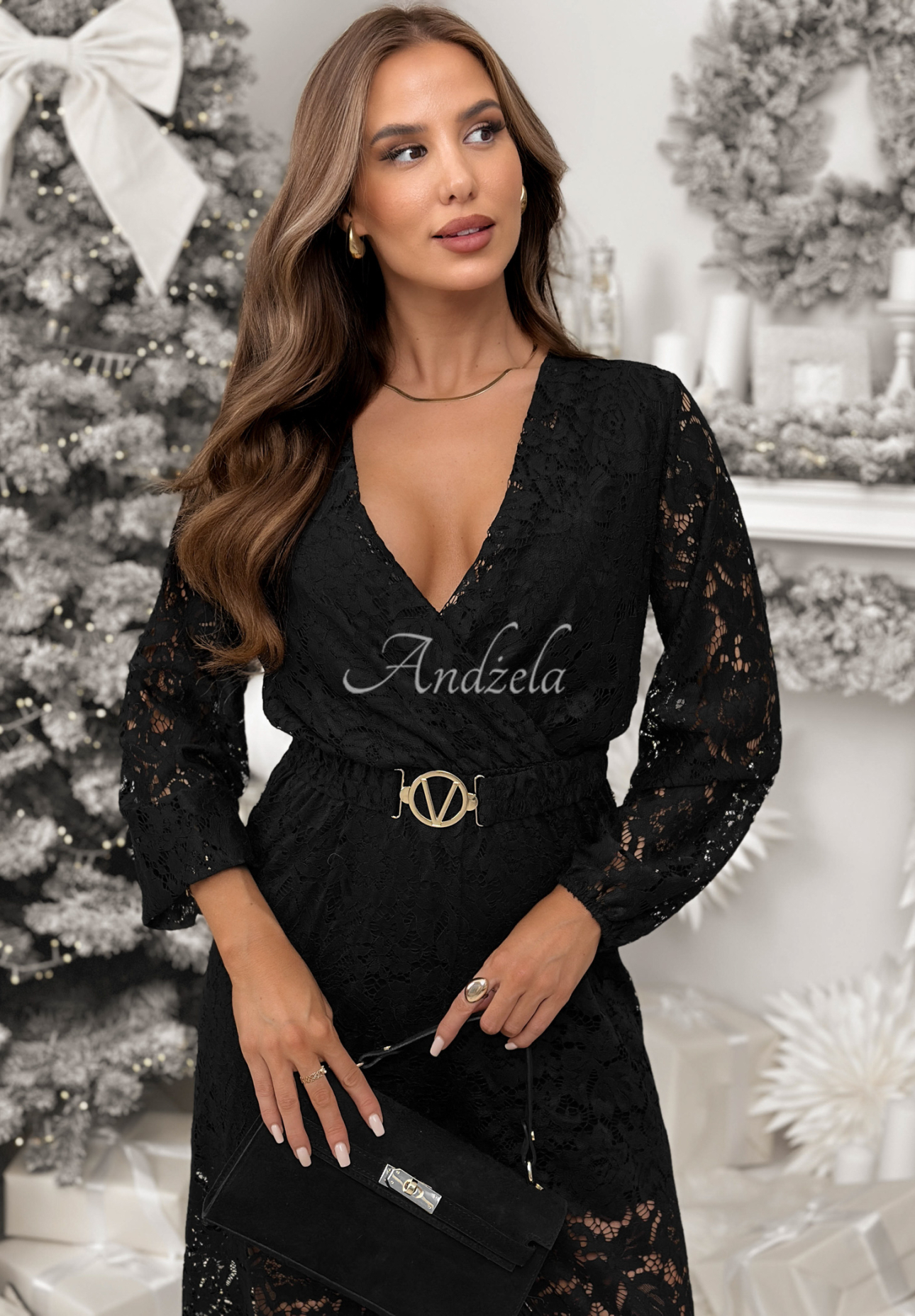 Salopetă din dantelă cu curea Back To You