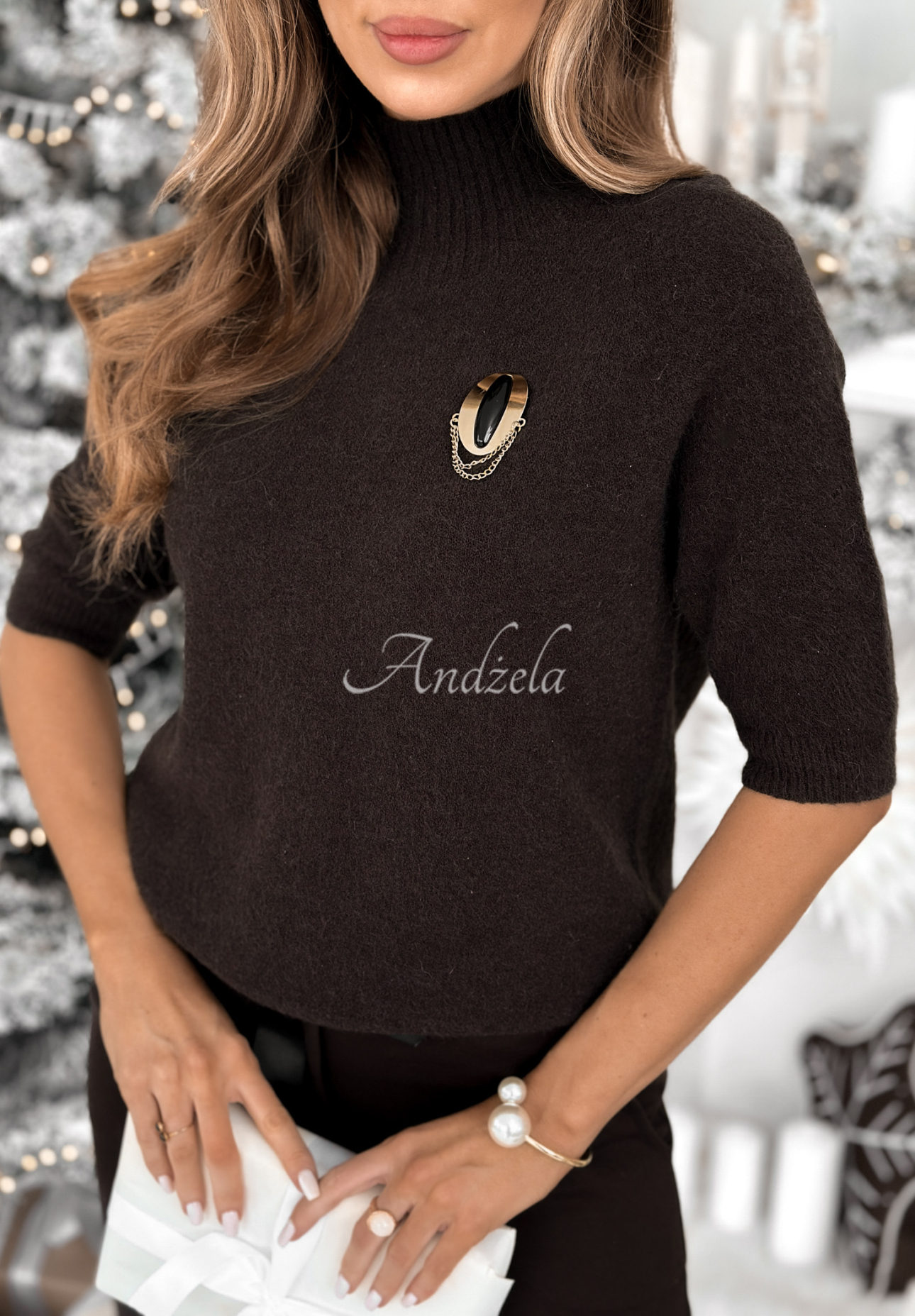 Pulover cu mânecă scurtă din alpaca și viscoză Dream Bigger