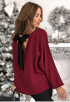 Bluză din viscoză cu fundiță și cristale The Stars Twinkle