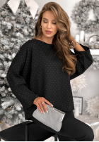 Bluză z kokardą i kryształkami The Stars Twinkle negru