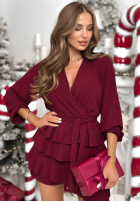 Rochie z falbankami Not Losing Me burgundowa