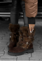 zamszowe Botine z futerkiem North Pole Escape ciocolatii