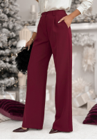 Pantaloni z przeszyciami A Minute Ago burgundowe