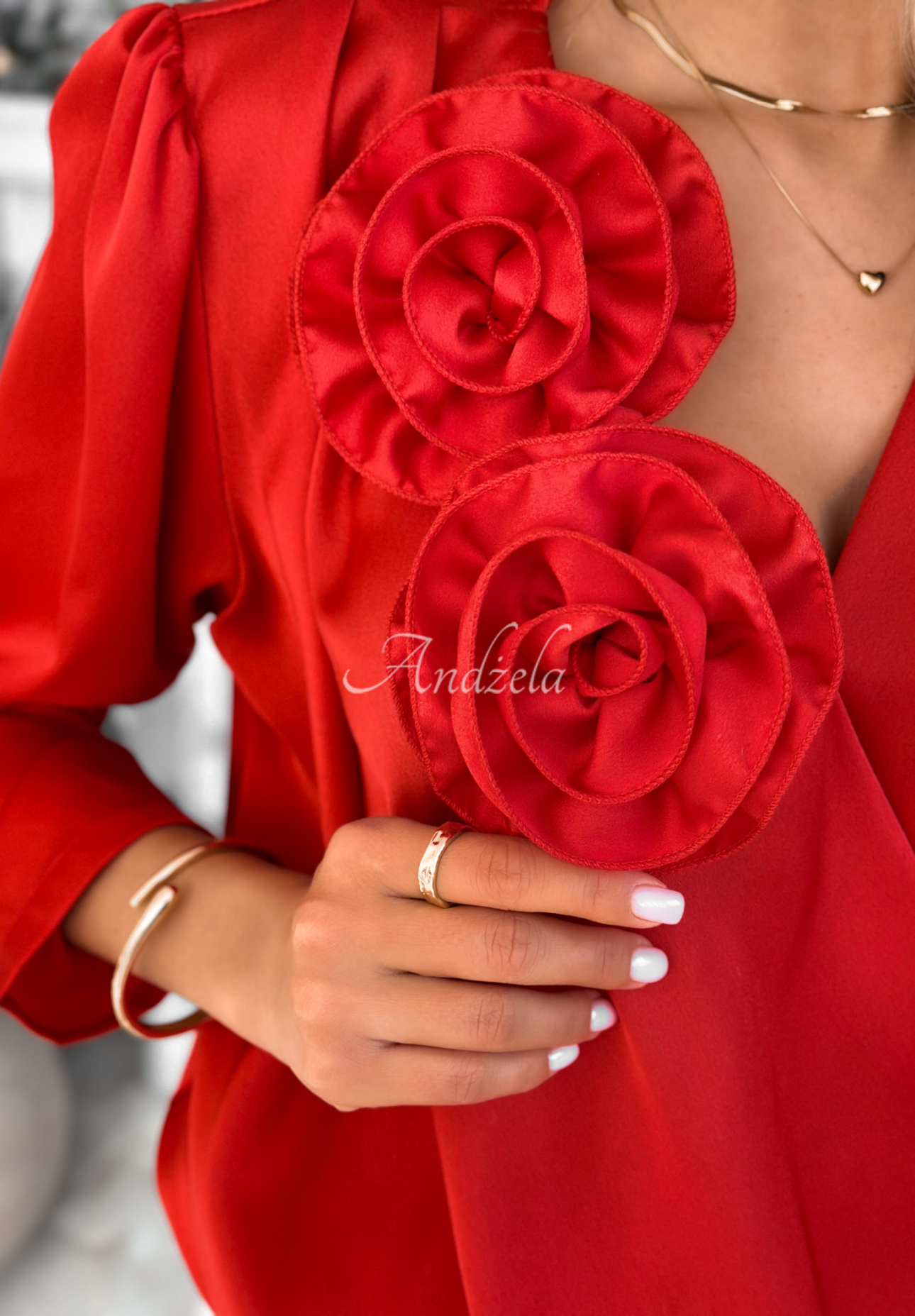 Bluză petrecută cu trandafiri Christmas Eve