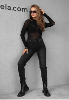 Ușor Pulover z golfem z kaszmirem Be The One negru