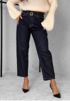 Pantaloni din denim balloon Important Message bluemarin