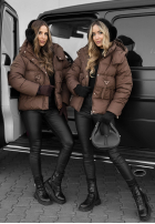 Scurtă pikowana Geacă z kapturem Sister Winter ciocolatie