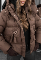 Scurtă pikowana Geacă z kapturem Sister Winter ciocolatie