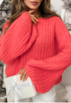 Moherowy Pulover z szerokimi rękawami Better Than Coral