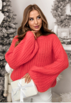 Moherowy Pulover z szerokimi rękawami Better Than Coral