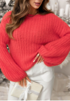 Moherowy Pulover z szerokimi rękawami Better Than Coral