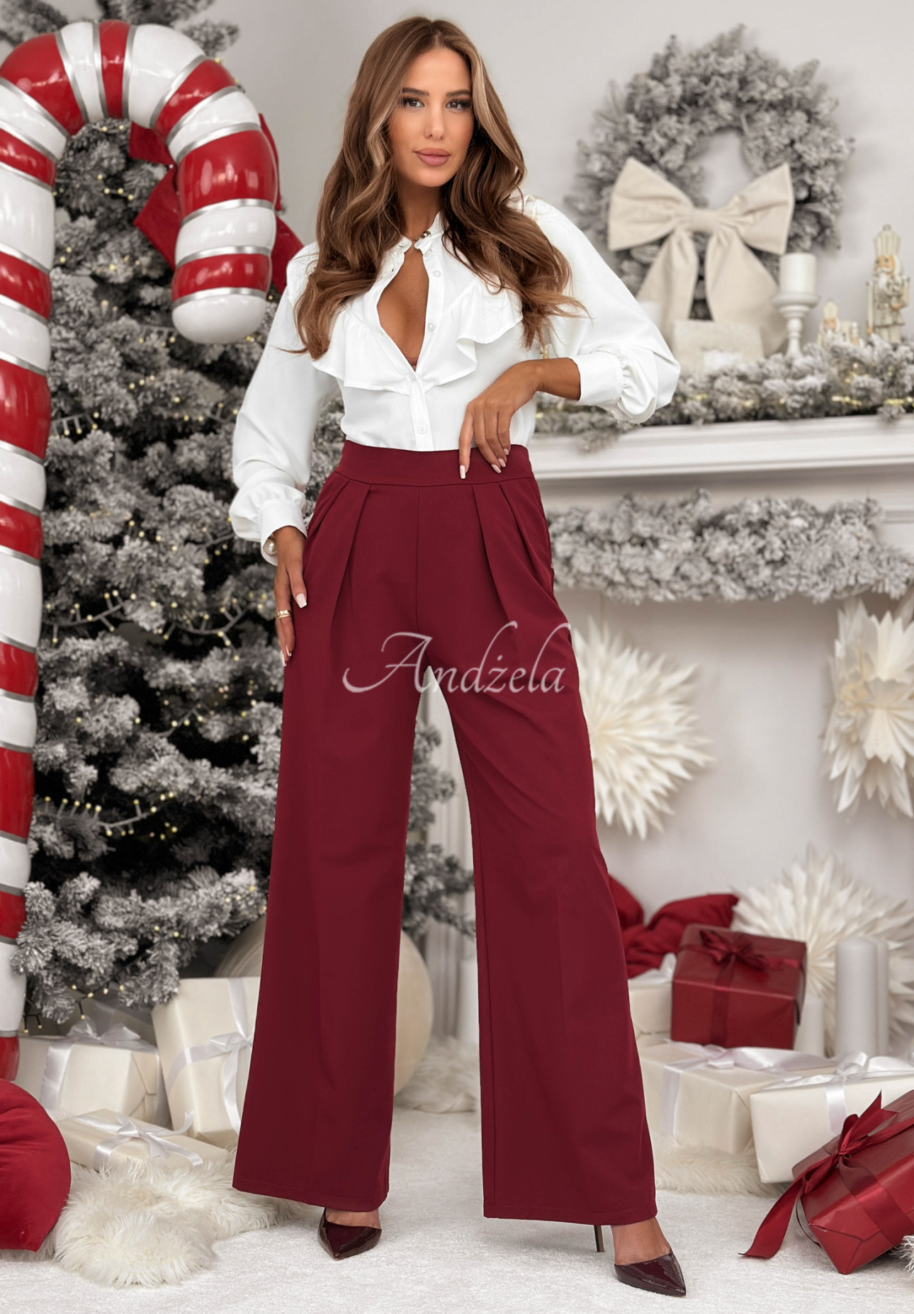 Pantaloni eleganți wide leg cu viscoză After You Left