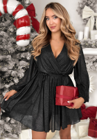 Błyszcząca Rochie mini z paskiem Never Texted Back negru