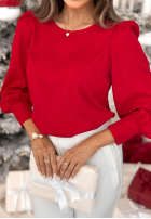 Elegancka Bluză z bufkami Miss Me roșie