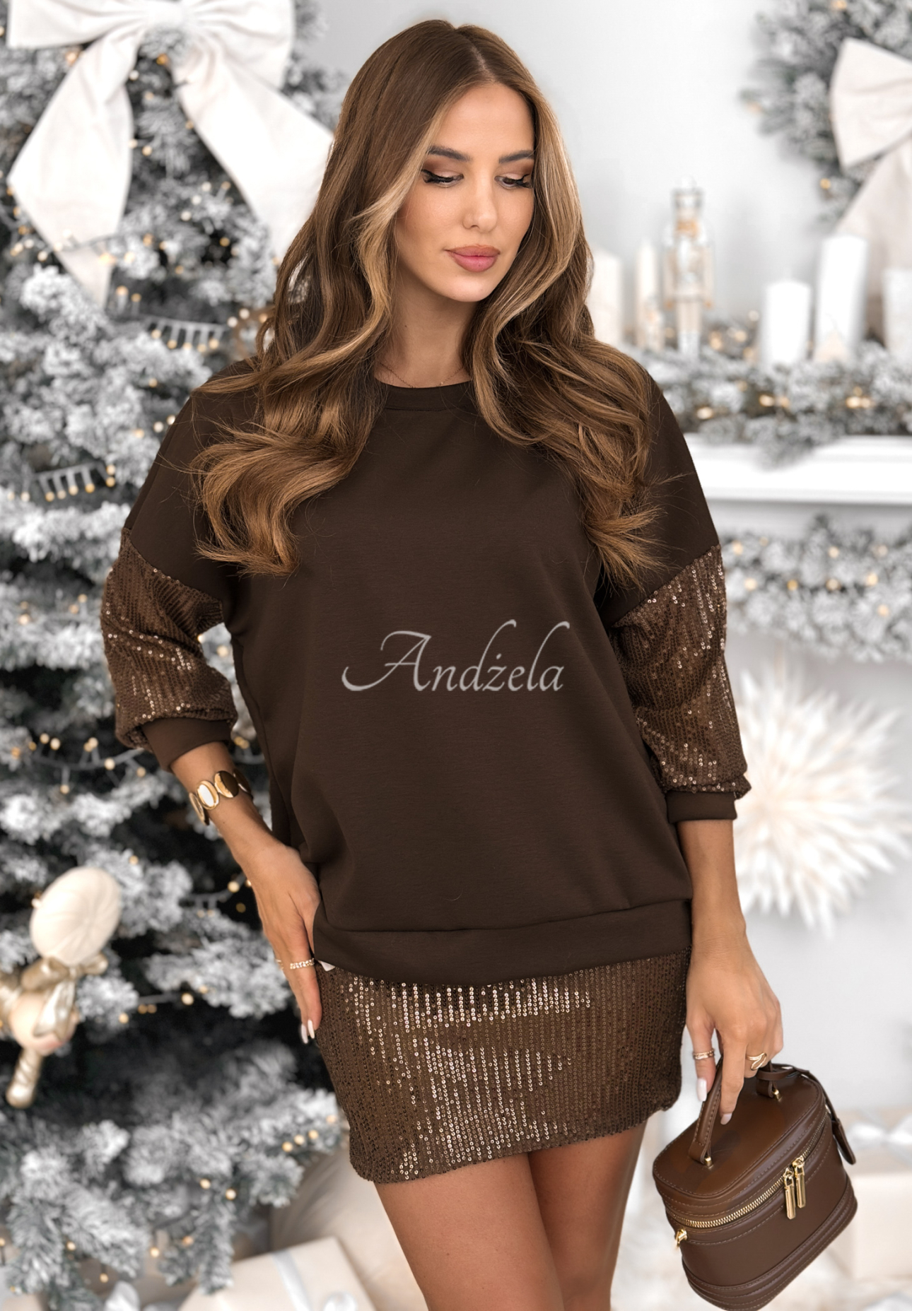 Set bluză și fustă mini cu paiete Got The Power