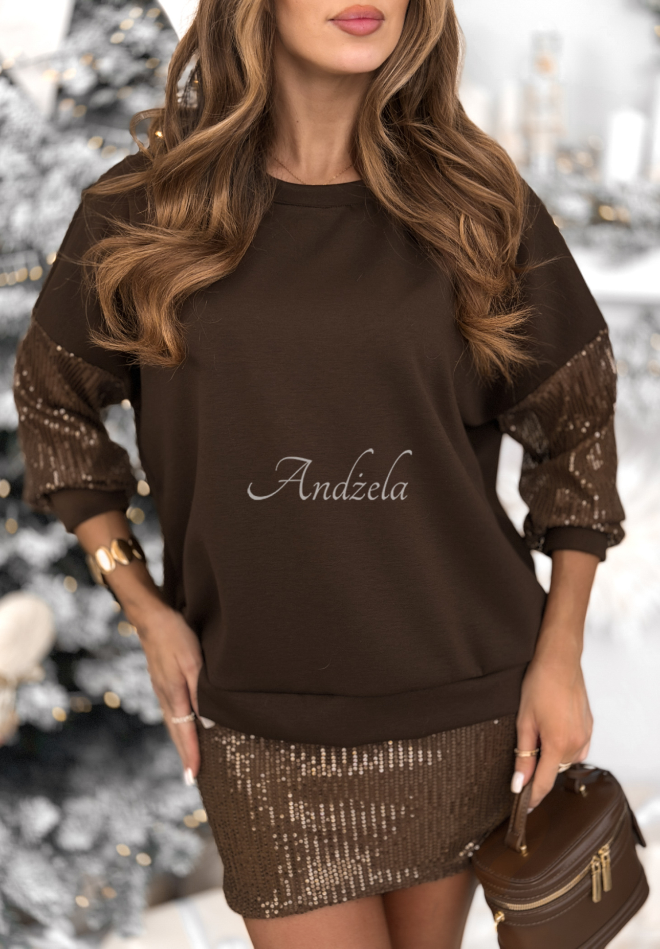 Set bluză și fustă mini cu paiete Got The Power