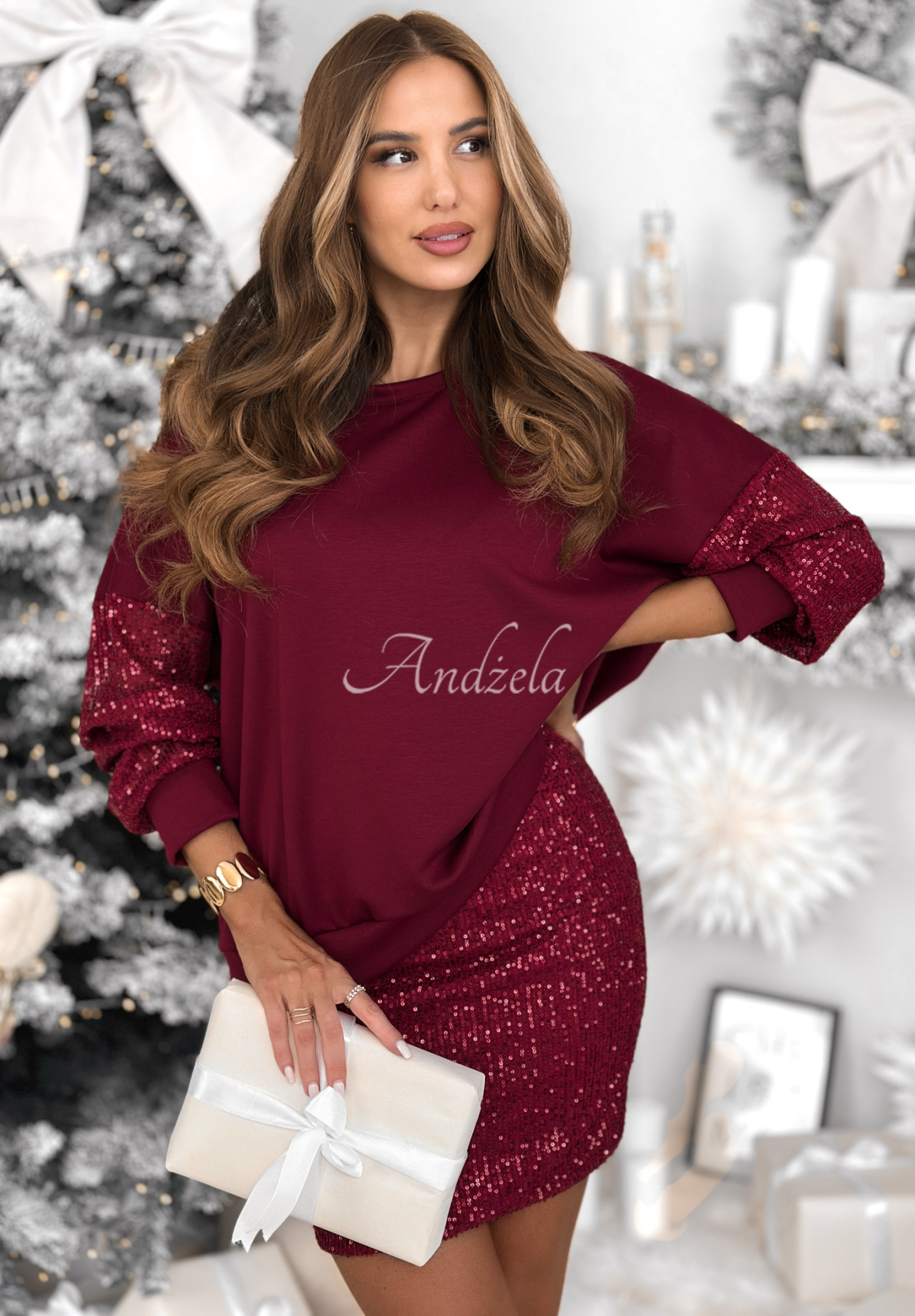 Set bluză și fustă mini cu paiete Got The Power