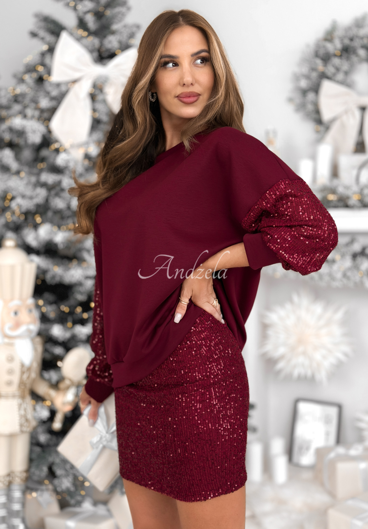 Set bluză și fustă mini cu paiete Got The Power