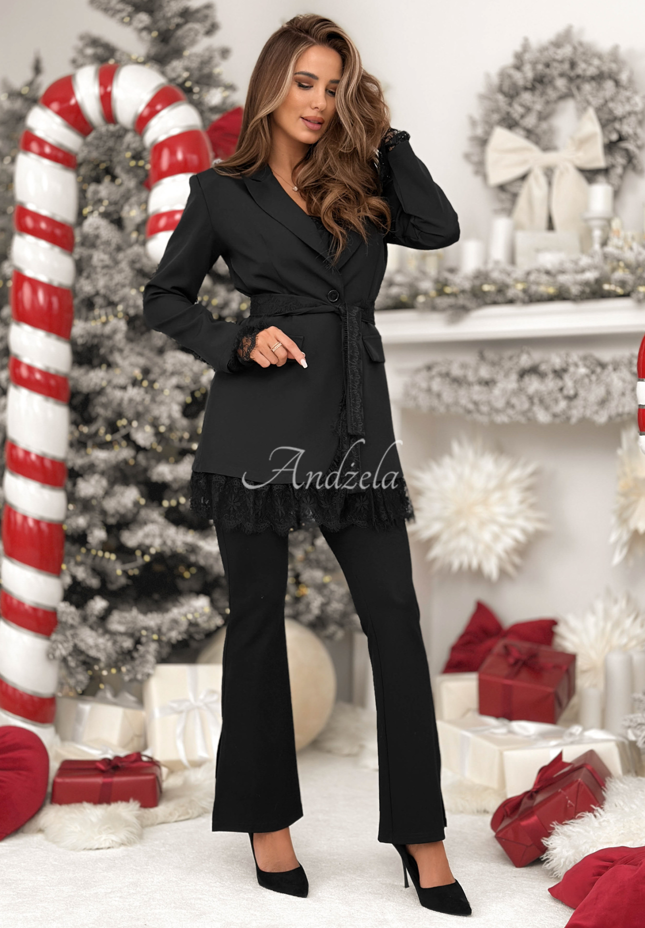 Sacou cu dantelă și curea Whatever Whenever