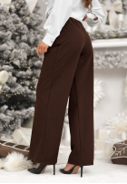 Pantaloni z przeszyciami After You Left ciocolatii