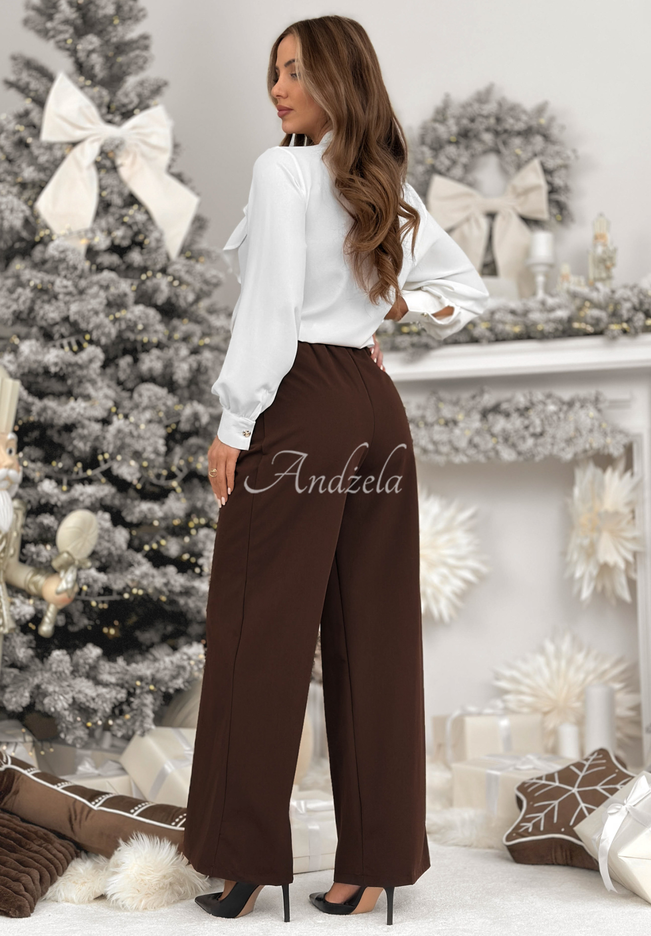 Pantaloni eleganți wide leg cu viscoză After You Left