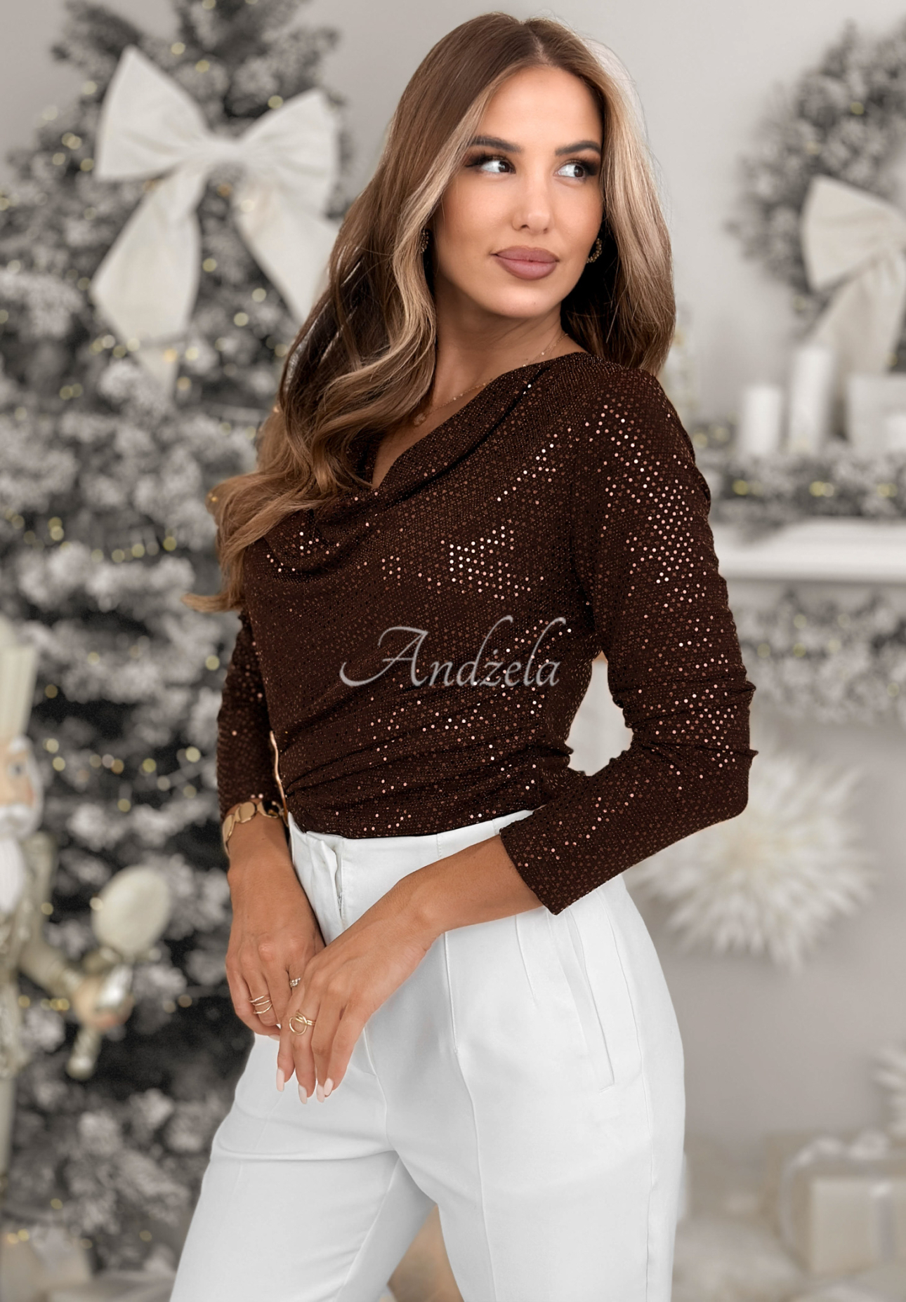 Bluză strălucitoare cu aplicație decorativă Cry Later