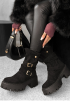 zamszowe Botine z klamerkami Coldest Months negre