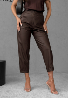 Cu aspect cerat Pantaloni She Is Strong ciocolatii