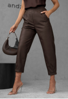 Cu aspect cerat Pantaloni She Is Strong ciocolatii