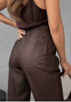 Cu aspect cerat Pantaloni She Is Strong ciocolatii