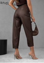 Cu aspect cerat Pantaloni She Is Strong ciocolatii