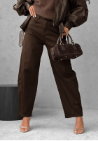 Pantaloni din denim balloon Say Less ciocolatii