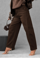 Pantaloni din denim balloon Say Less ciocolatii