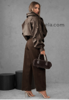 Pantaloni din denim balloon Say Less ciocolatii