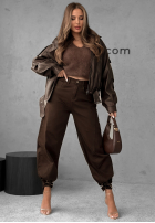 Pantaloni din denim balloon Say Less ciocolatii