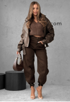 Pantaloni din denim balloon Say Less ciocolatii