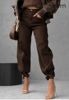 Pantaloni din denim balloon Say Less ciocolatii
