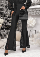 Długi Salopetă z wiązaniem i koronką Weekend Loading negru