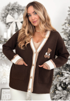 Krótki Cardigan z misiem Teddy Gifts ciocolatiu