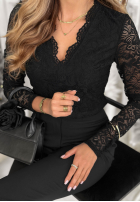 Koronkowa Bluză z dekoltem Your Dearest negru