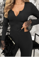 Rozpinane body z koronką Tell Her negre