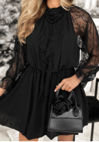Rochie mini z koronką Never Limit negru