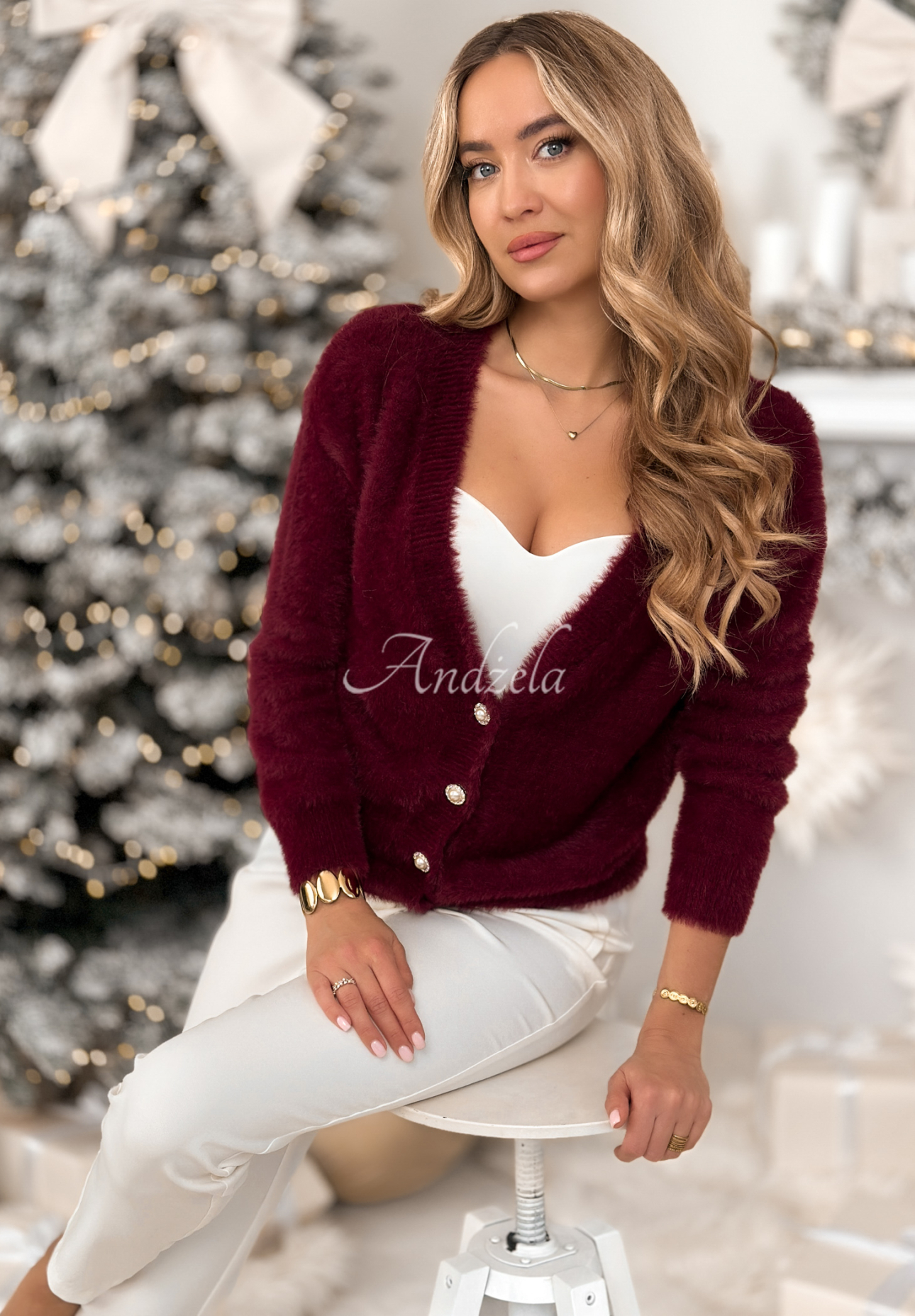 Cardigan scurt din alpaca Touch The Clouds