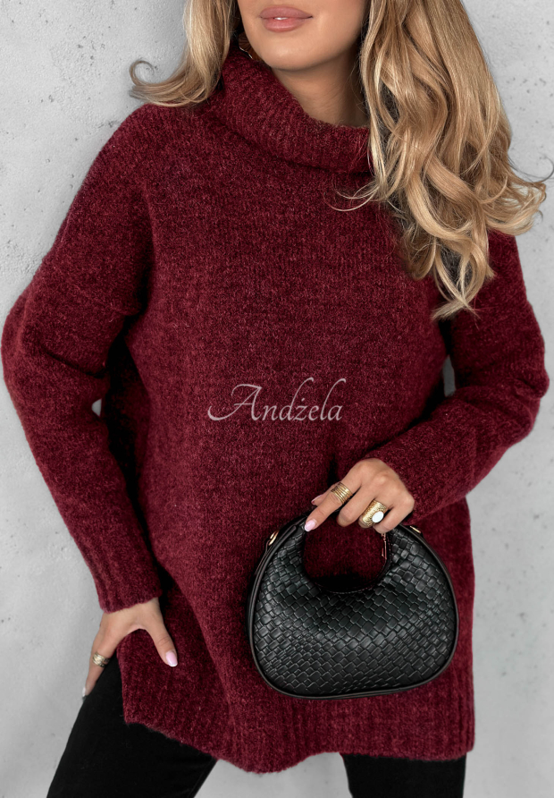 Pulover oversize cu guler rol Benin