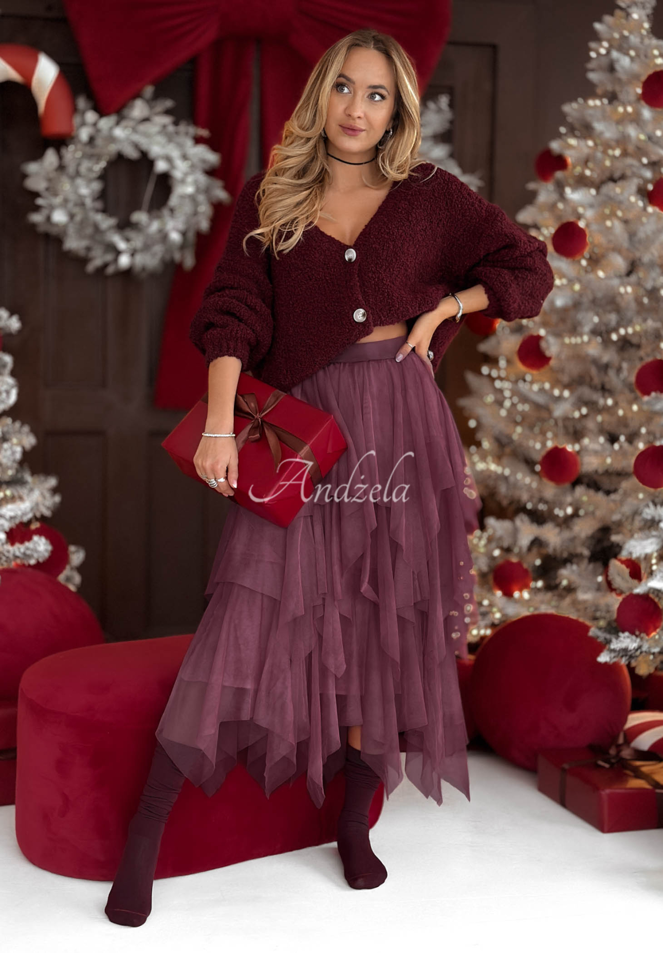 Fustă midi din tul Elisabeth