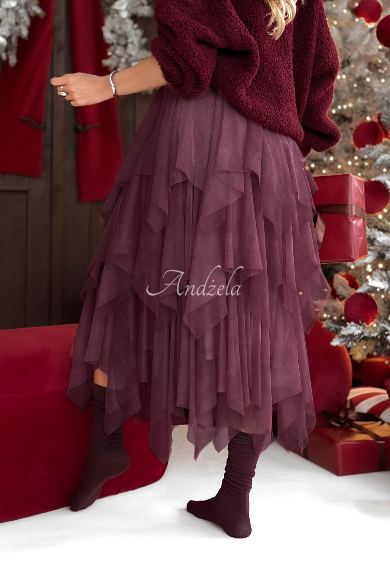 Fustă midi din tul Elisabeth